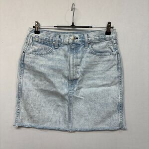 Rag & Bone Women Jean Denim Mini Skirt Size 29 Dean Raw Hem C052 -3